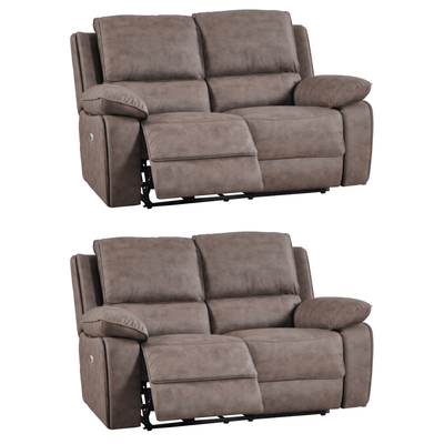 Maple Brown Suede Recliner 2+2 Sofa Set