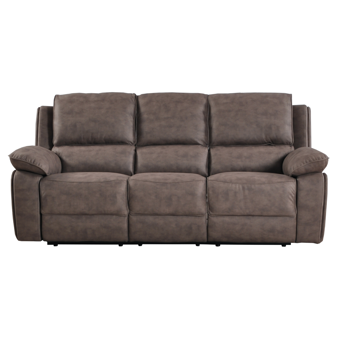 Maple Brown Suede Fabric Electric Recliner 3 Seater Sofa - Furniture Instore