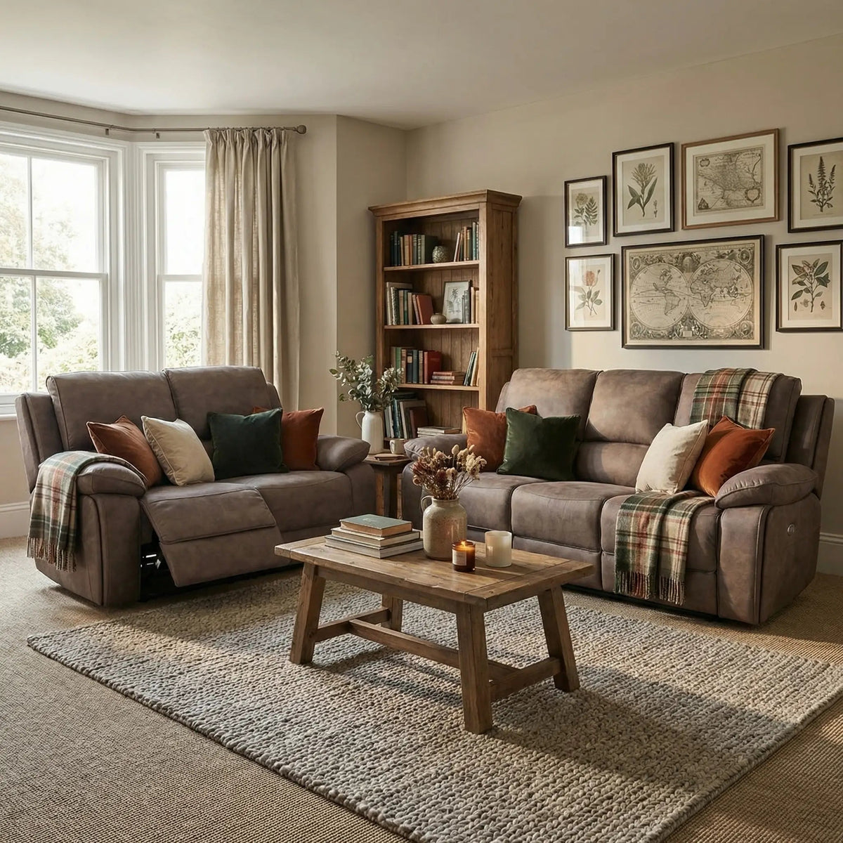 Maple Brown Suede Recliner 3+2 Sofa Set - view 4 - Furniture Instore