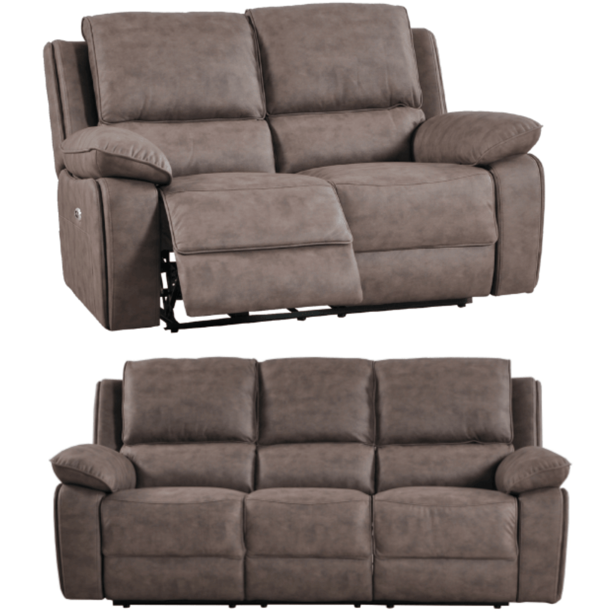 Maple Brown Suede Recliner 3+2 Sofa Set - Furniture Instore
