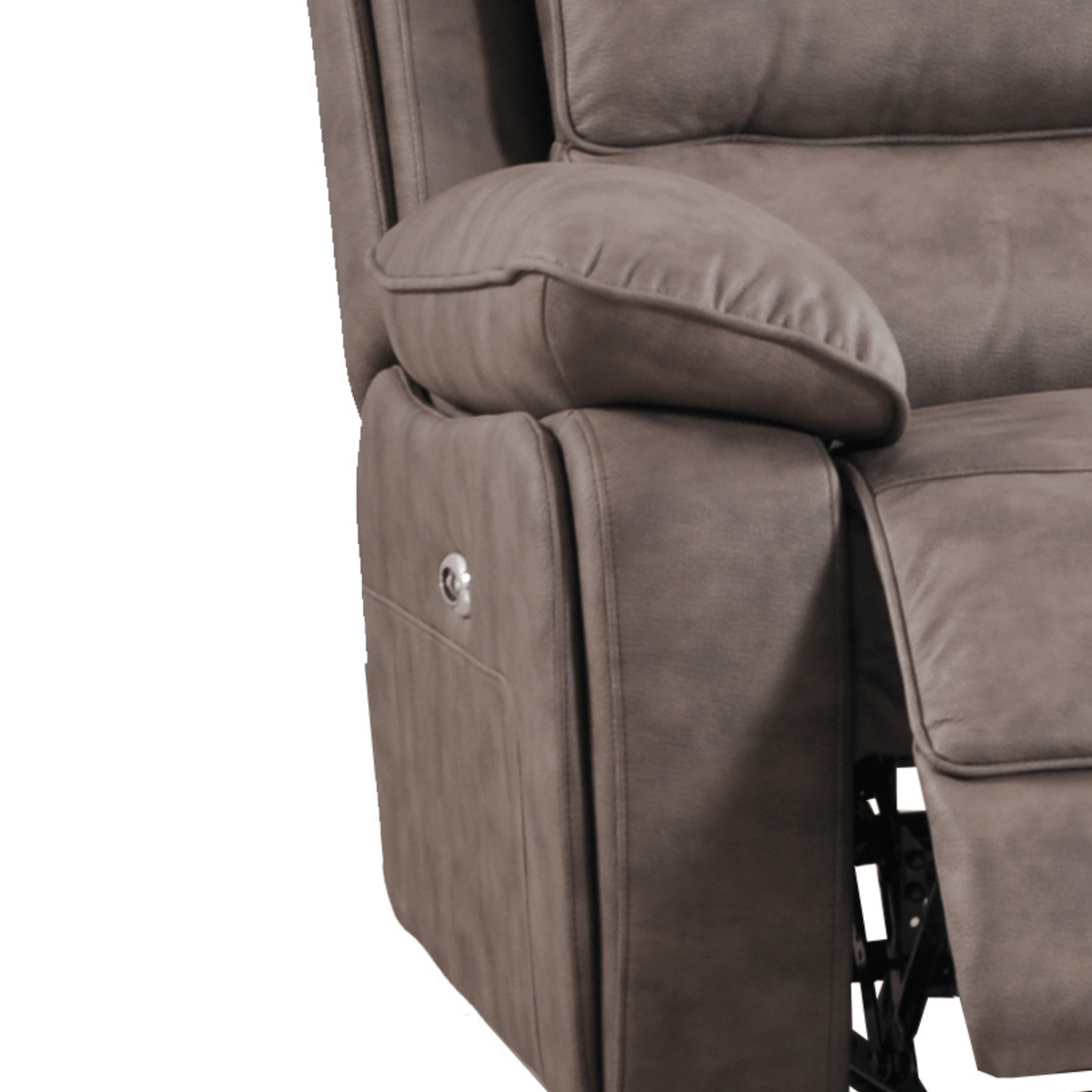 Maple Brown Suede Fabric Electric Recliner 2 Seater Sofa - Furniture Instore