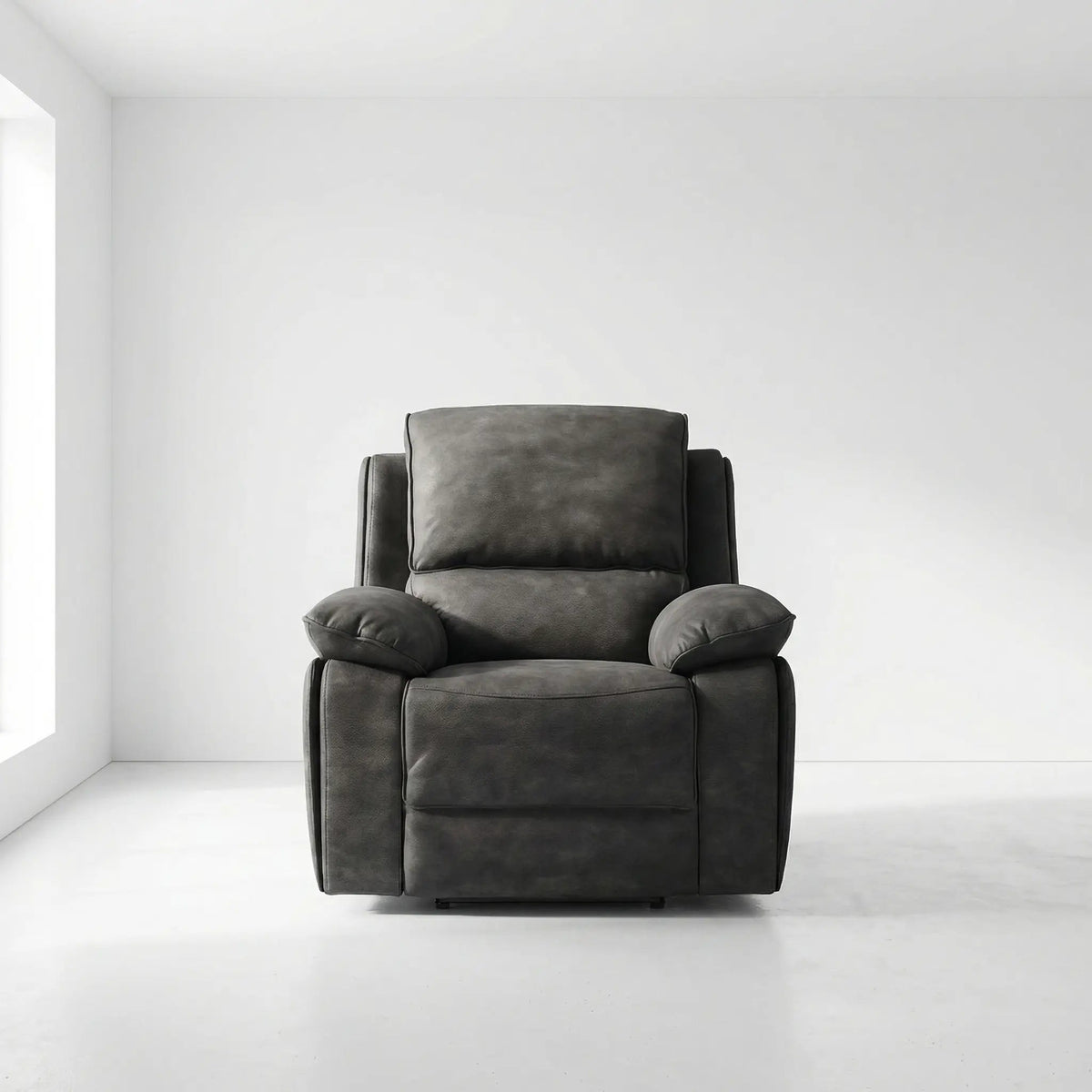 Maple Grey Suede Fabric Electric Recliner Armchair - view 5 - Furniture Instore