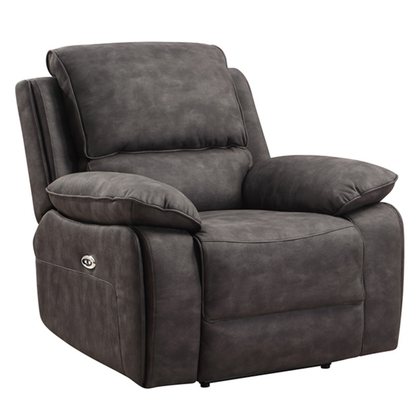 Maple Grey Suede Fabric Electric Recliner Armchair - view 2 - Furniture Instore