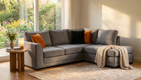 Orka Sofa Grey Fabric Right Hand Corner Sofa - RHC - Furniture Instore