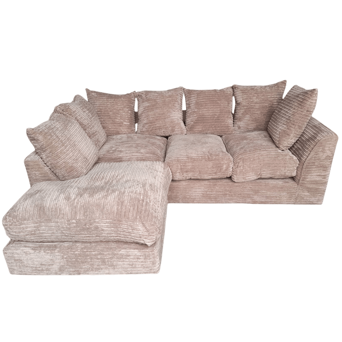 Outlet Byron Caramel Fabric LHC Corner Sofa - Furniture Instore