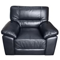 Outlet Dalmore Genuine Leather Black Armchair - Furniture Instore