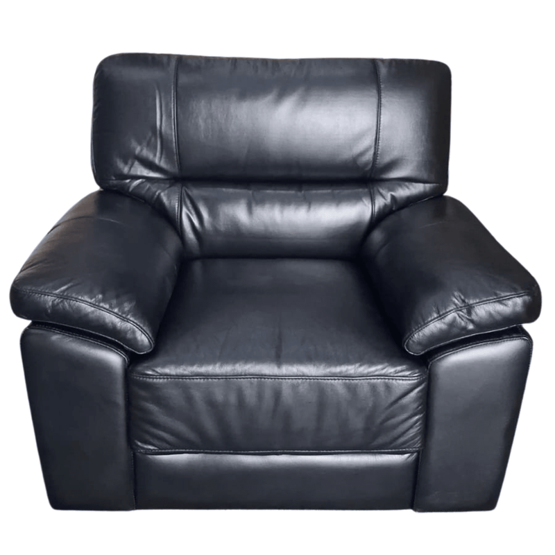 Outlet Dalmore Genuine Leather Black Armchair - Furniture Instore
