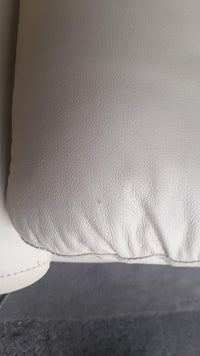 Outlet Dandrea Genuine Leather Cream Electric Power Recliner 3 Seater Sofa - Furniture Instore