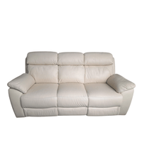 Outlet Dandrea Genuine Leather Cream Electric Power Recliner 3 Seater Sofa - Furniture Instore