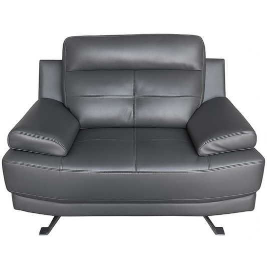 Outlet Islington Leather Dark Grey Armchair - Furniture Instore 