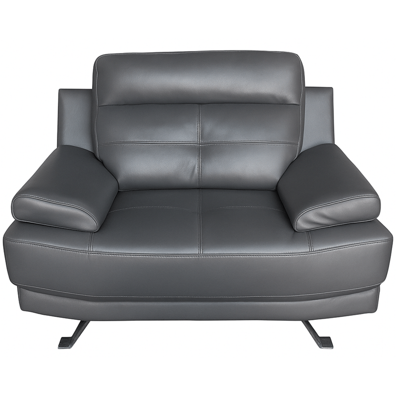 Outlet Islington Leather Dark Grey Armchair - Furniture Instore 