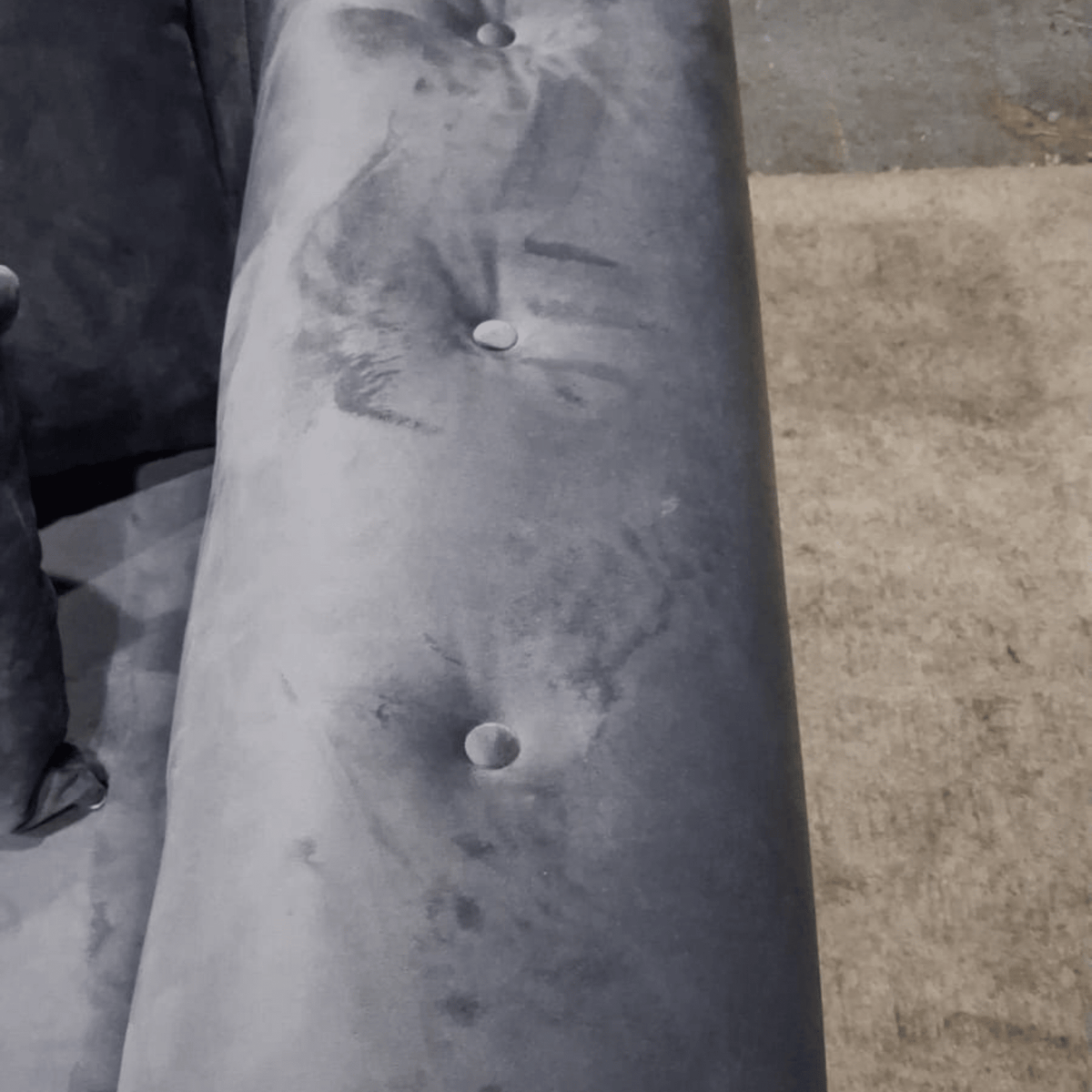 Outlet Olympia Grey Fabric Velvet 3 Seater Sofa - Furniture Instore