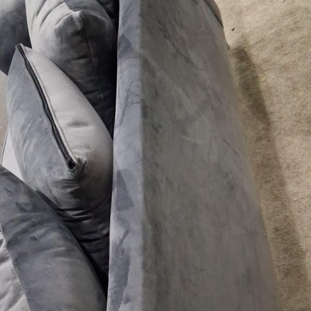 Outlet Olympia Grey Fabric Velvet 3 Seater Sofa - Furniture Instore