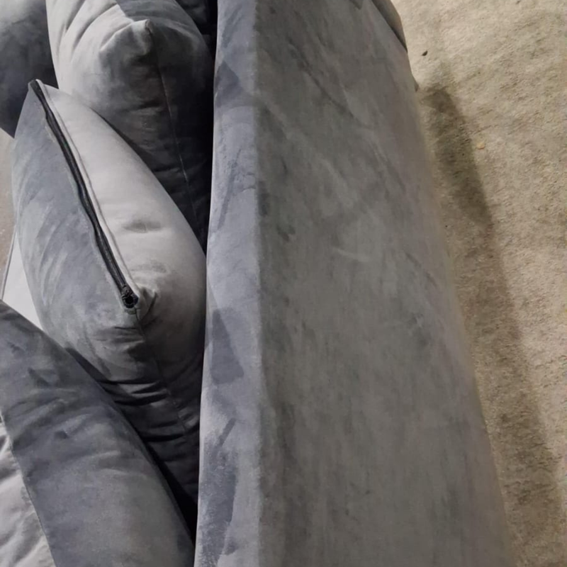 Outlet Olympia Grey Fabric Velvet 3 Seater Sofa - Furniture Instore