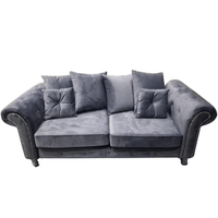 Outlet Olympia Grey Fabric Velvet 3 Seater Sofa - Furniture Instore