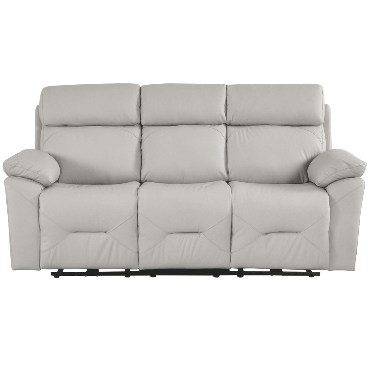 Outlet Renato Genuine Leather Light Grey Electric Power Recliner 3 Seater Sofa - Furniture Instore