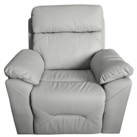 Outlet Renato Genuine Leather Light Grey Electric Power Recliner Armchair - Furniture Instore