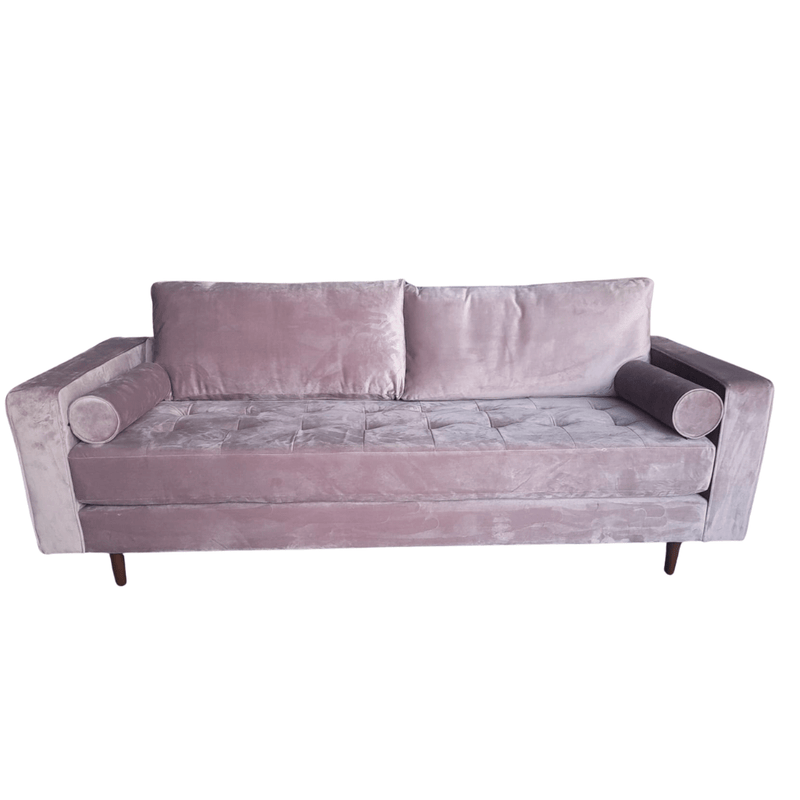 Outlet Scott Dusty Rose Velvet 4 Seater Sofa - Furniture Instore