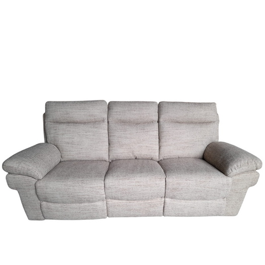 Outlet Tanya Beige Fabric Electric Recliner 3 Seater Sofa - Furniture Instore