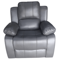 grey leather recliner sofa on white background
