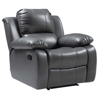 grey leather sofa on a white background