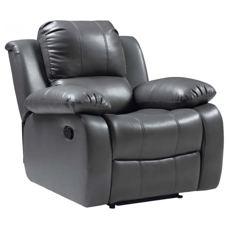 grey leather sofa on a white background
