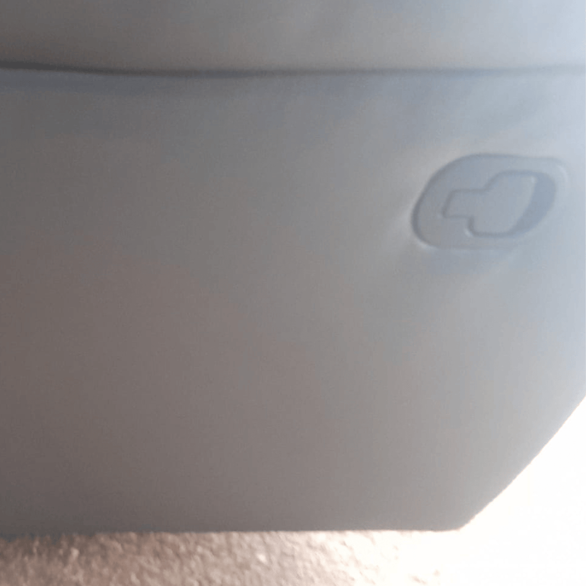 grey leather outlet sofa with marks