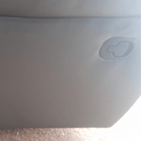 grey leather outlet sofa with marks