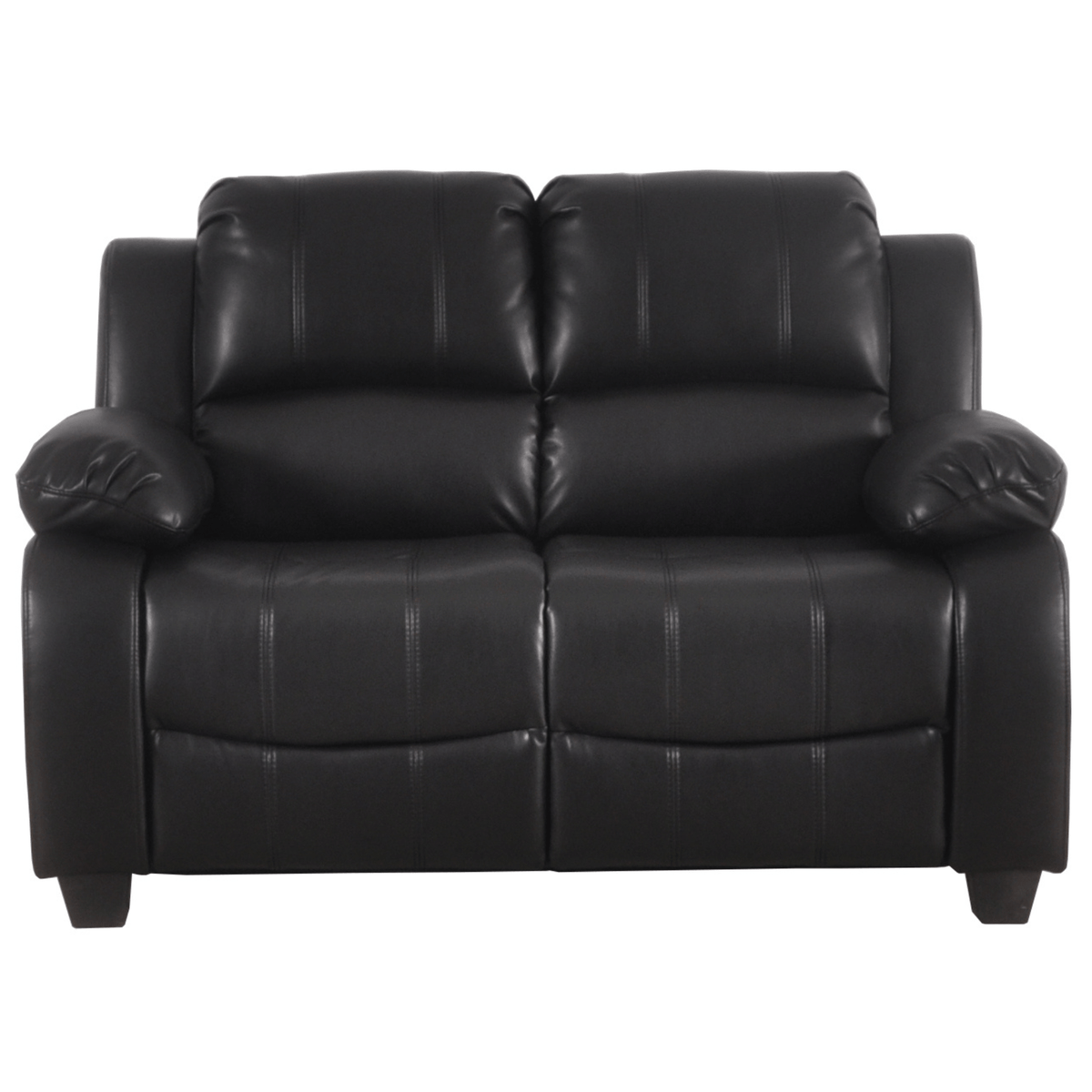 Outlet Valerie Black Leather 2 Seater Sofa - Furniture Instore