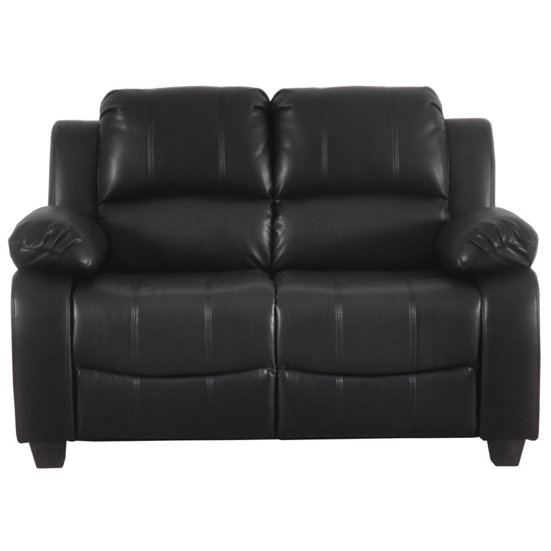 Outlet Valerie Black Leather 2 Seater Sofa - Furniture Instore