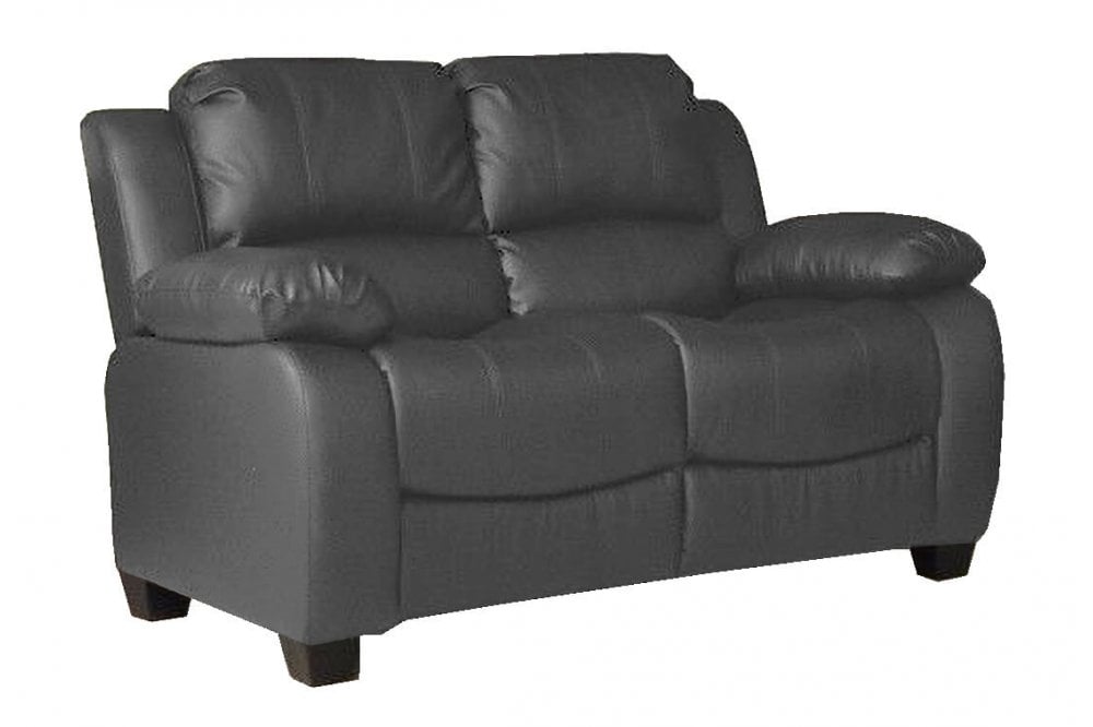 Outlet Valerie Grey Leather 2 Seater Sofa - Furniture Instore