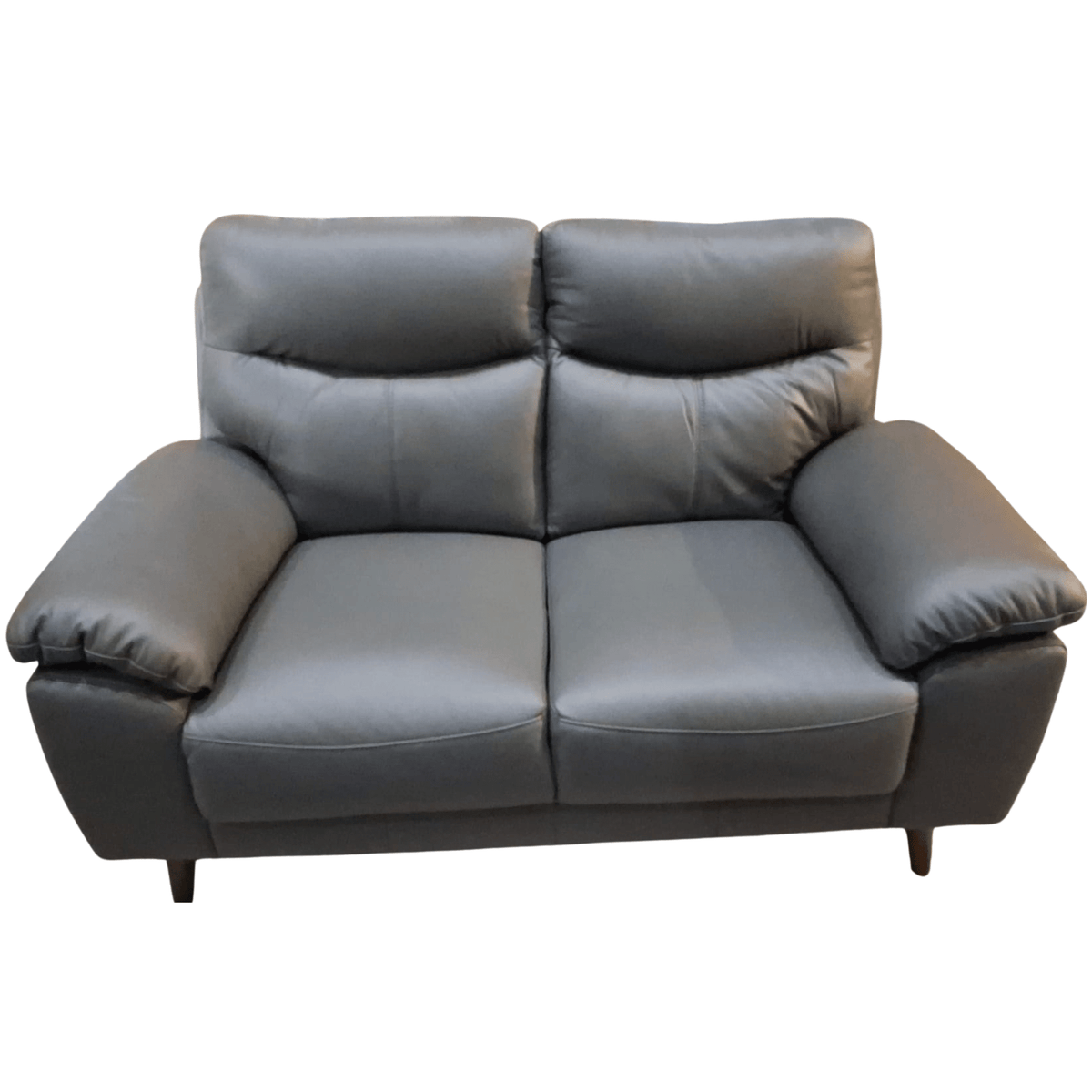 Outlet Vantage Genuine Leather Grey 2 Seater Sofa - Furniture Instore