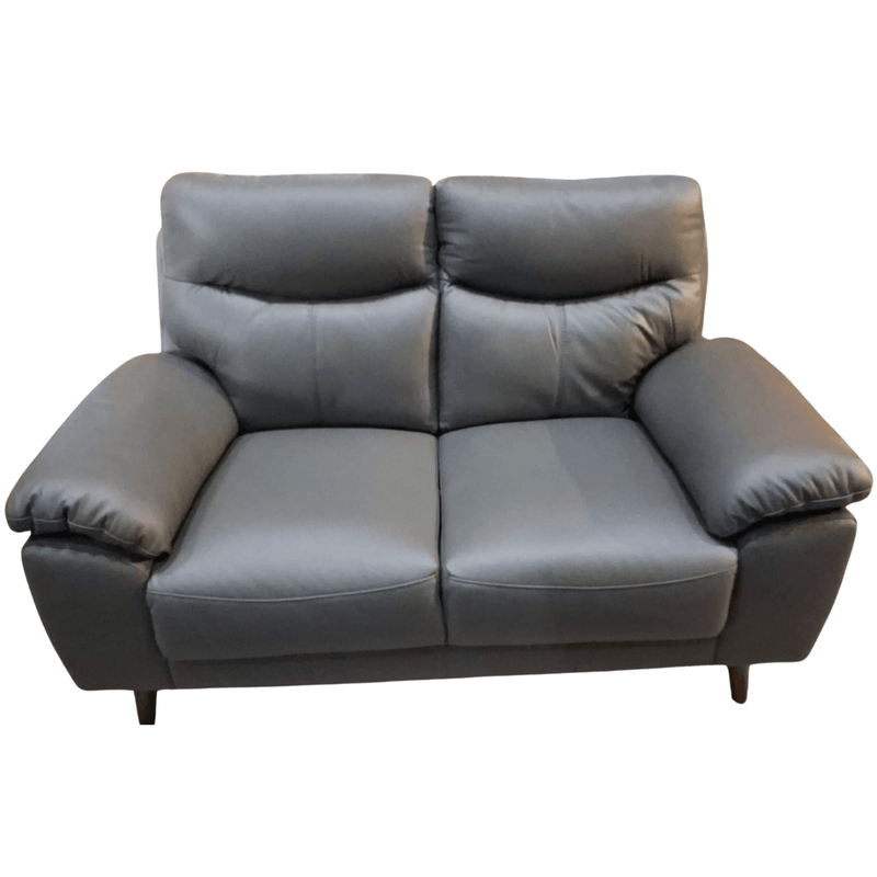 Outlet Vantage Genuine Leather Grey 2 Seater Sofa - Furniture Instore