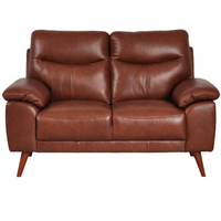 Outlet Vantage Genuine Leather Tan 2 Seater Sofa - Furniture Instore