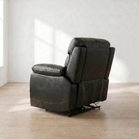 Renato Black Leather Electric Recliner Chair - view 7 - Furniture Instore