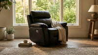 Renato Black Leather Electric Recliner Chair - view 8 - Furniture Instore