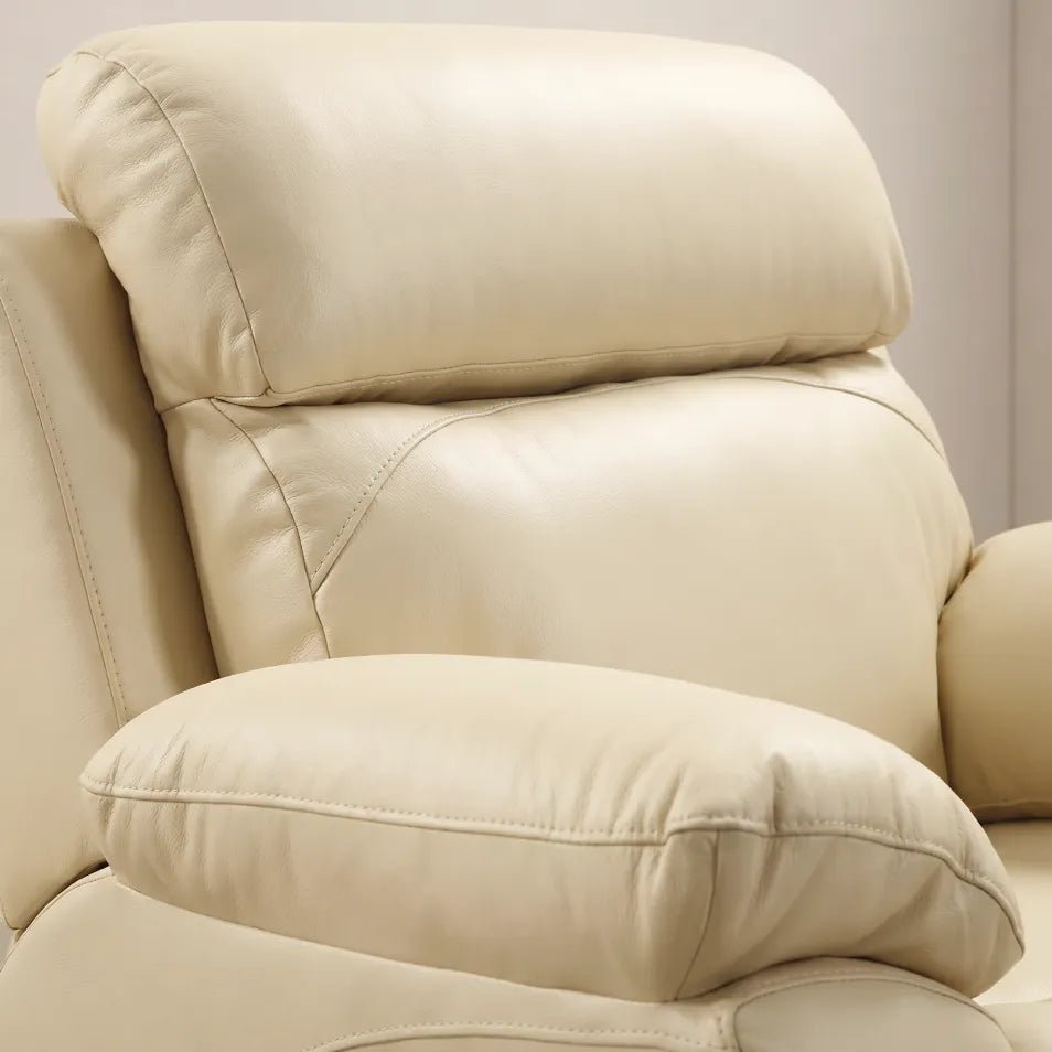 Renato Cream Genuine Leather Power Recliner Chair - view 2 - Furniture Instore