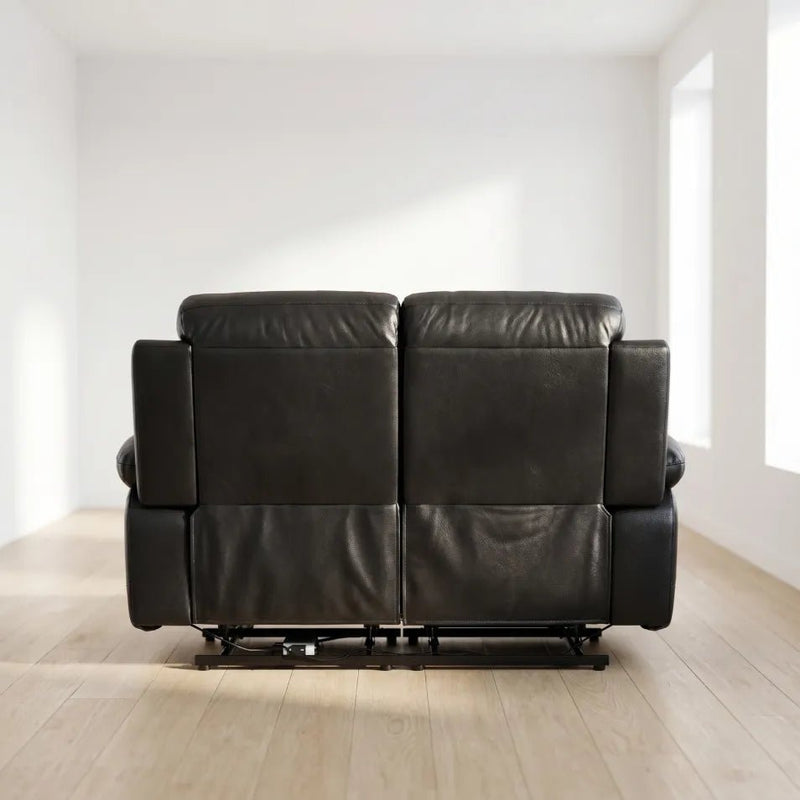 Renato Genuine Leather Black Electric Power Recliner 2 Seater - view 7 - Furniture Instore