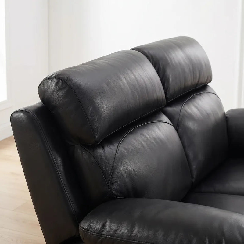 Renato Genuine Leather Black Electric Power Recliner 2 Seater - view 4 - Furniture Instore