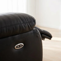 Renato Genuine Leather Black Electric Power Recliner 2 Seater - view 5 - Furniture Instore