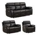 Renato Genuine Leather Black Electric Recliner 3+2+1 Seater