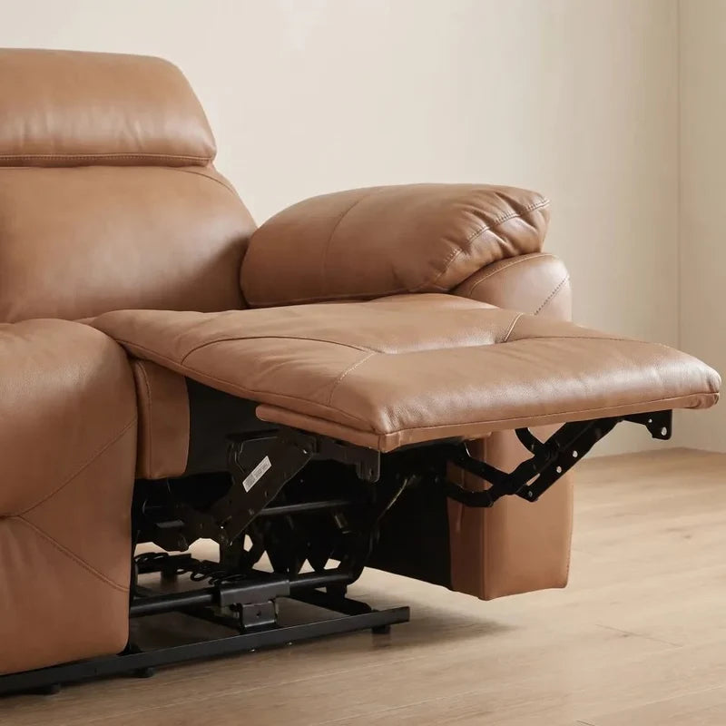 Renato Genuine Leather Caramel Electric Recliner 2+2 Seater Sofa Set