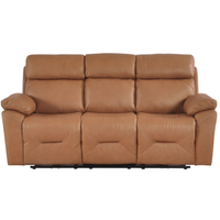 Renato Genuine Leather Caramel Electric Recliner 3 Seater Sofa
