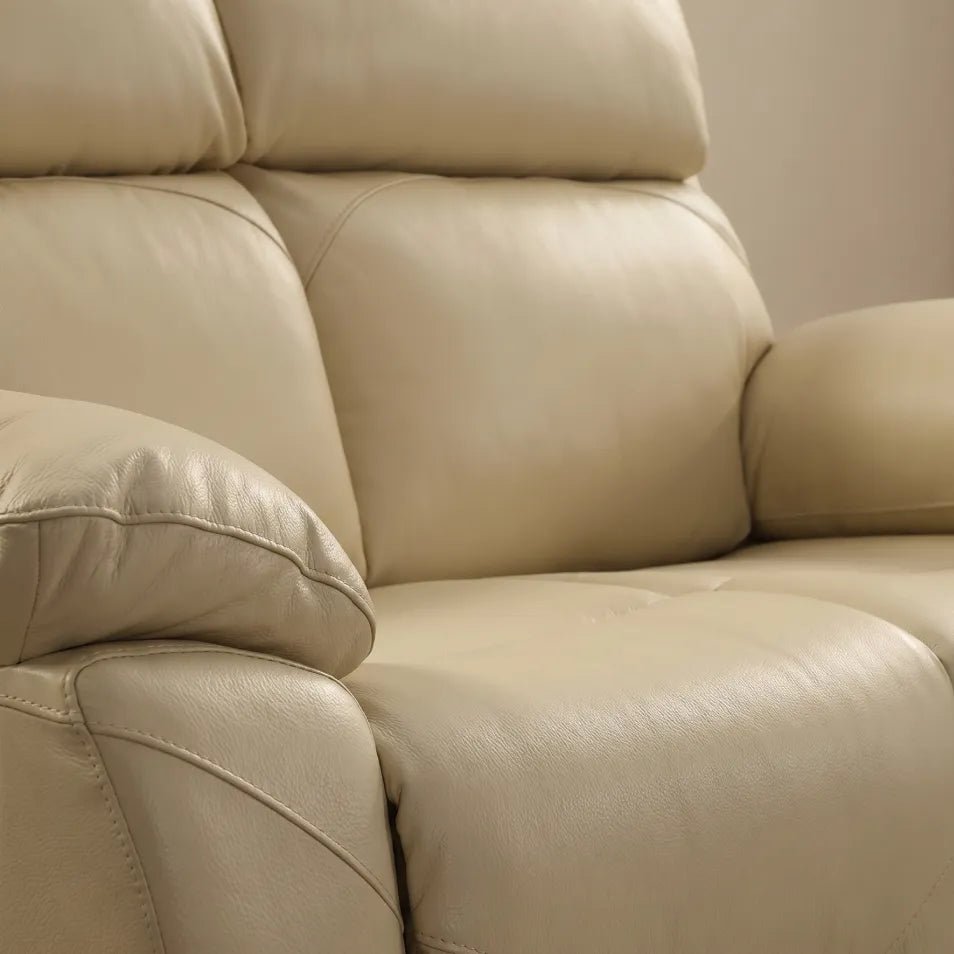 Renato Genuine Leather Cream Electric Power Recliner 2 Seater - view 4 - Furniture Instore