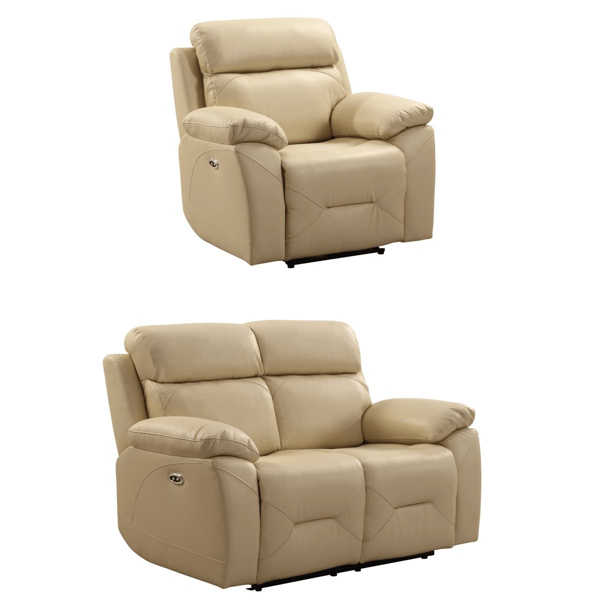 Renato cream leather recliner set