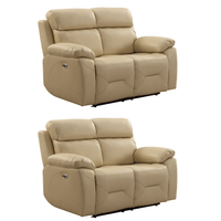 Renato Genuine Leather Cream Electric Recliner 2+2 Sofa Set