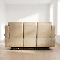 Renato Genuine Leather Cream Electric Power Recliner 3 Seater - view 7 - Furniture Instore