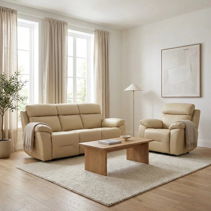 Genuine leather 3 1 seater sofa