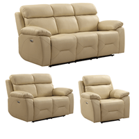 Renato Genuine Leather Cream Electric Recliner 3+2+1 Sofa
