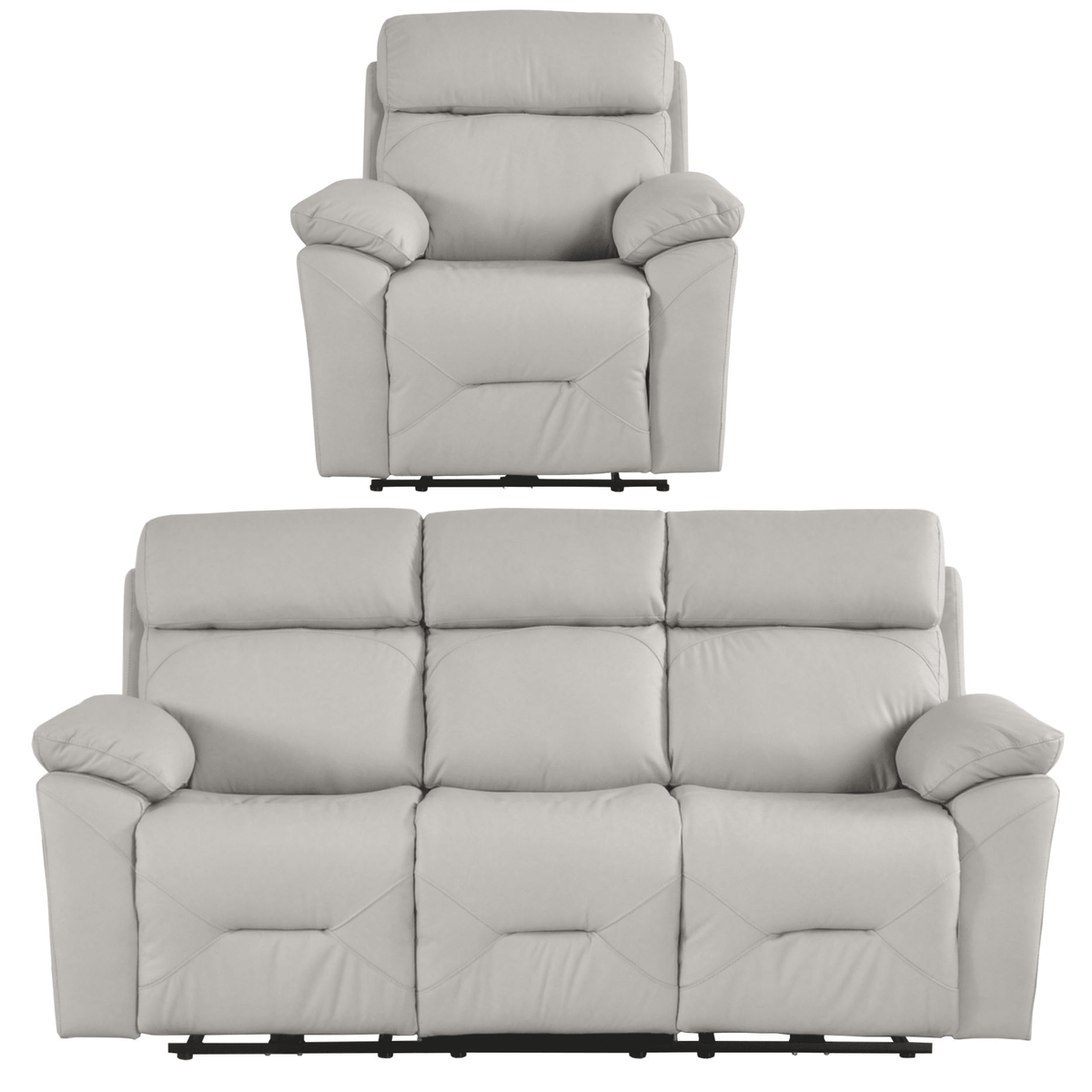Light renato-light-grey-3-1-seater-sofa-setleather recliner sofa set